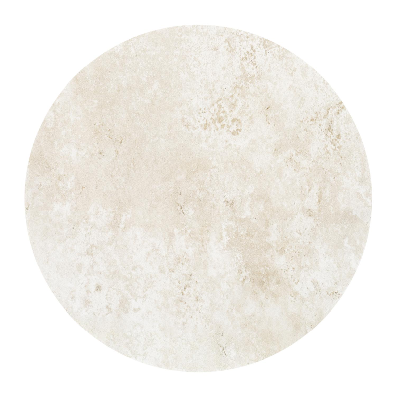 Bomero loungetafel rond in beige aluminium en volkeramiek Rapolano - Dia. 84 x H 32.2 cm