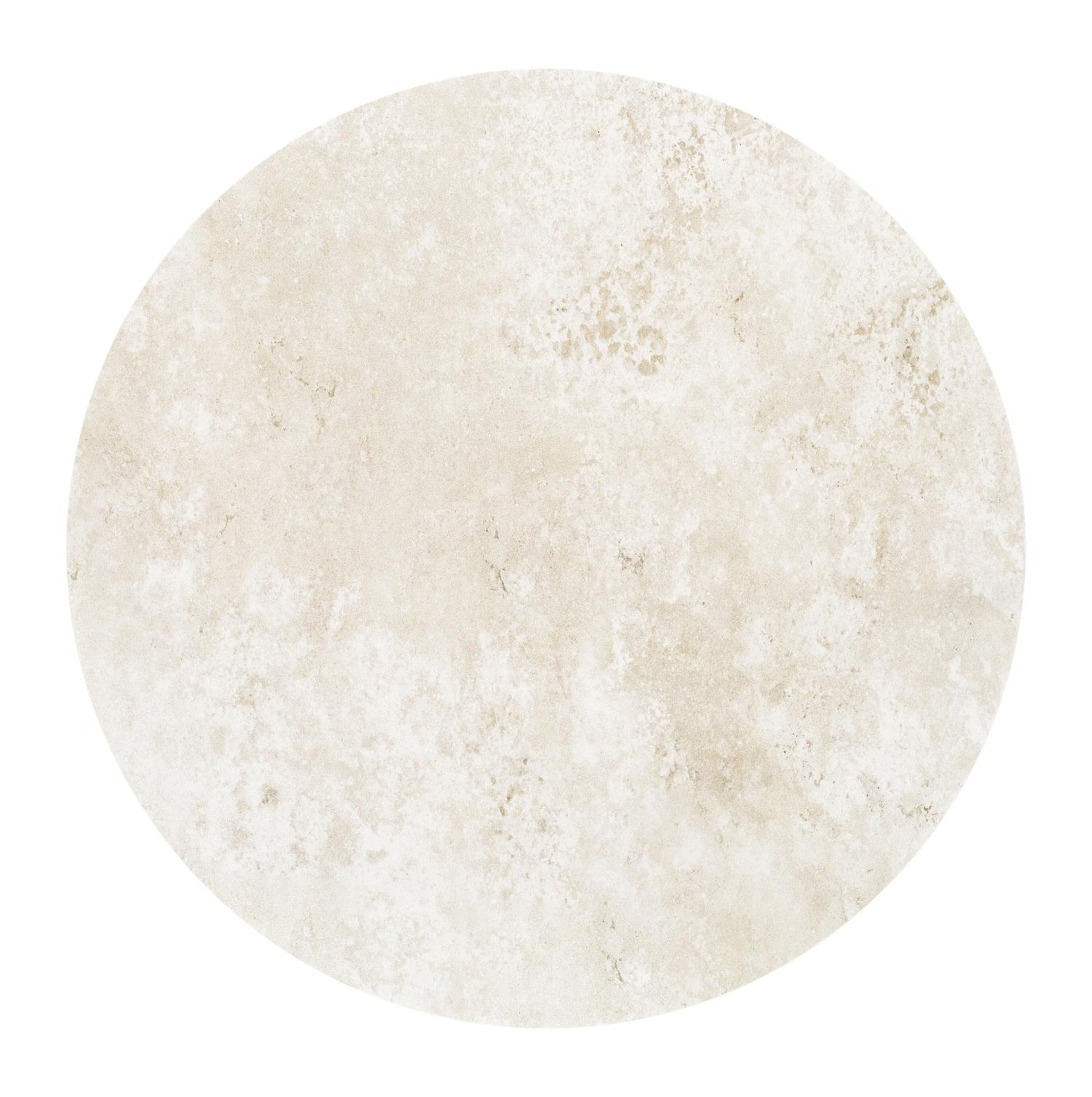 Table de basse Bomero ronde en aluminium beige et céramique pleine Rapolano - Diam. 84 x Haut. 32.2 cm