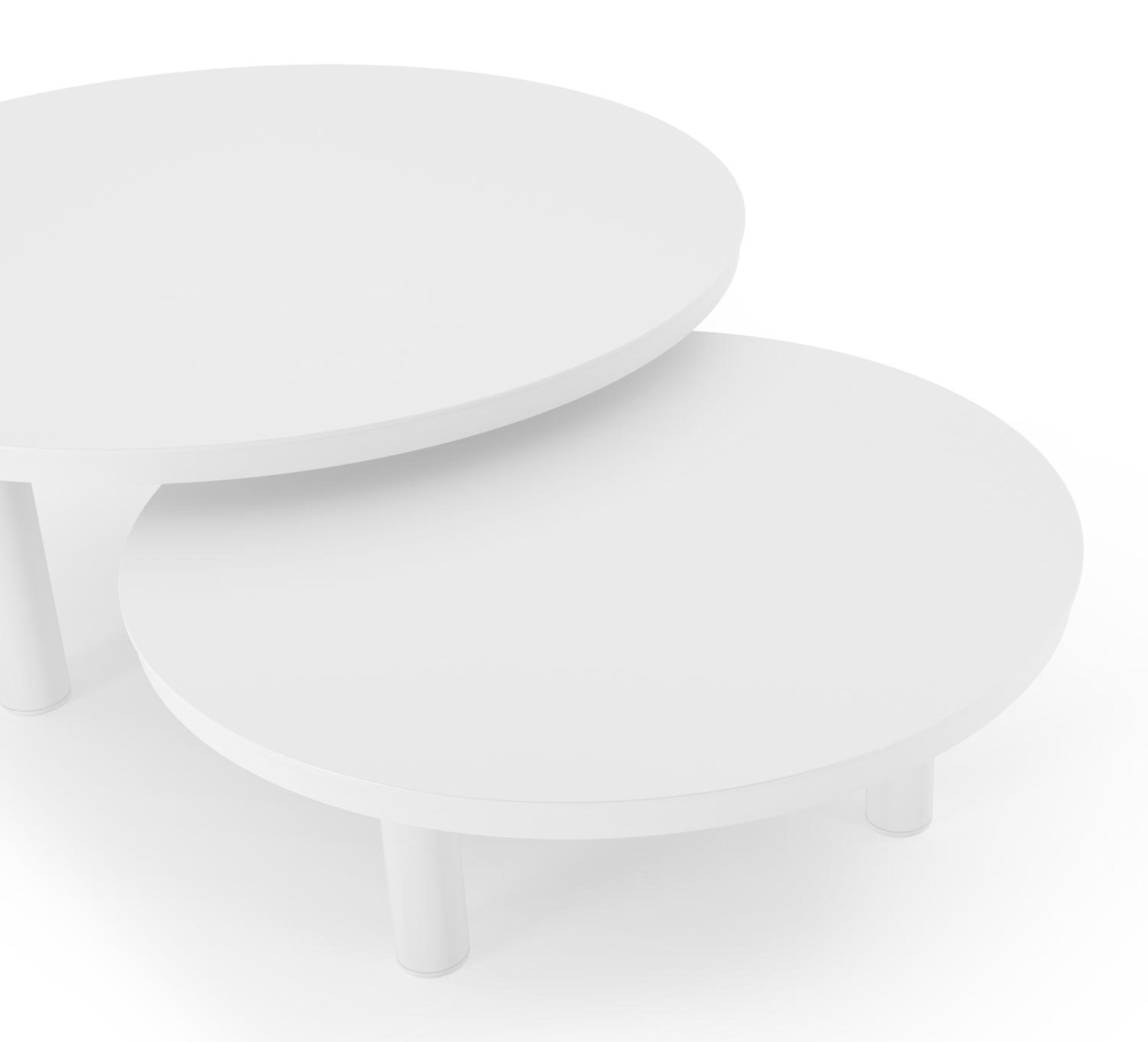 Lindo loungetafels in wit aluminium - Dia. 85 x H 27 cm, 65 x H 21 cm
