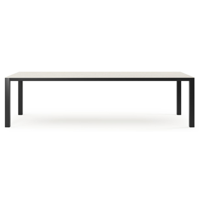 Table de jardin Como en aluminium noir et céramique pleine shilin - Lg 280 x Larg. 110 x H 75 cm