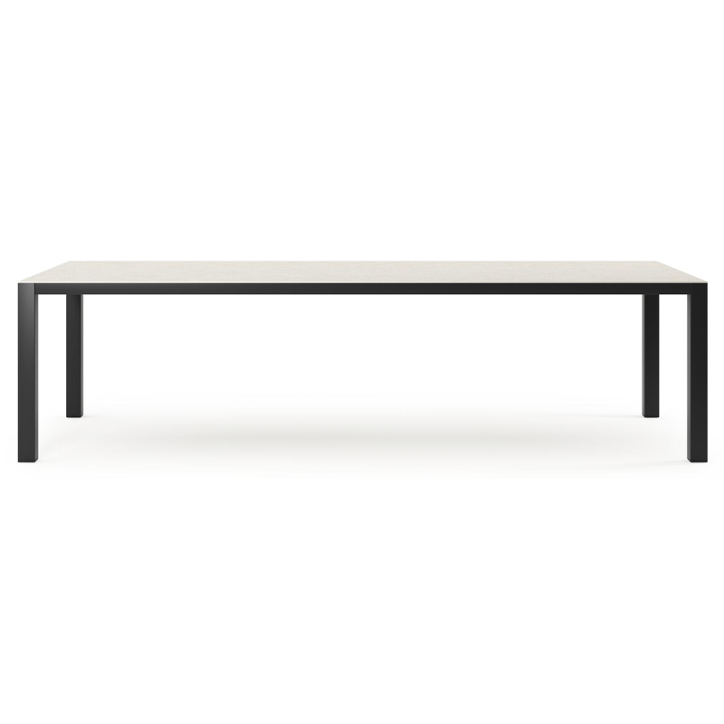 Como tuintafel in zwart aluminium en volkeramiek shilin - L 280 x B 110 x H 75 cm