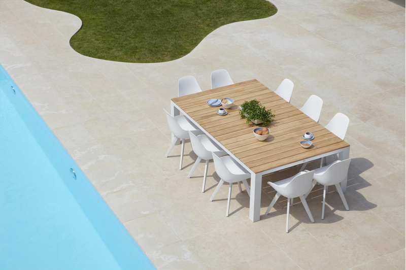 Mesa tuinstoel in wit aluminium en wit kunststof