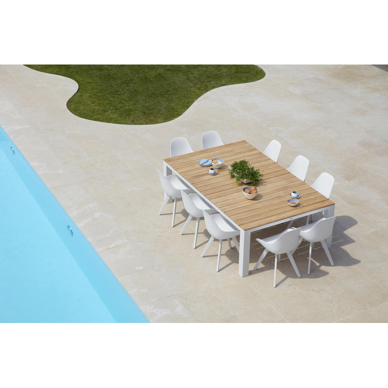 Mesa tuinstoel in wit aluminium en wit kunststof