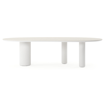 Amico tuintafel organisch in wit aluminium en volkeramiek Shilin - L 280 x B 120 x H 73.5 cm