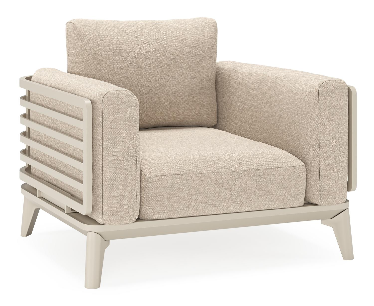 Mosa loungestoel in beige aluminium met rustic weather+ softtouch kussens