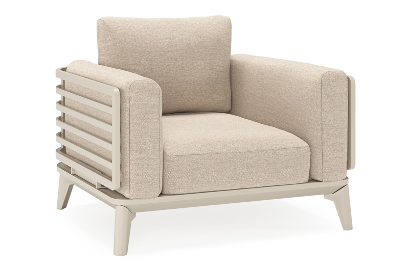 Mosa loungestoel in beige aluminium met rustic weather+ softtouch kussens