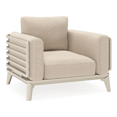 Mosa loungestoel in beige aluminium met rustic weather+ softtouch kussens