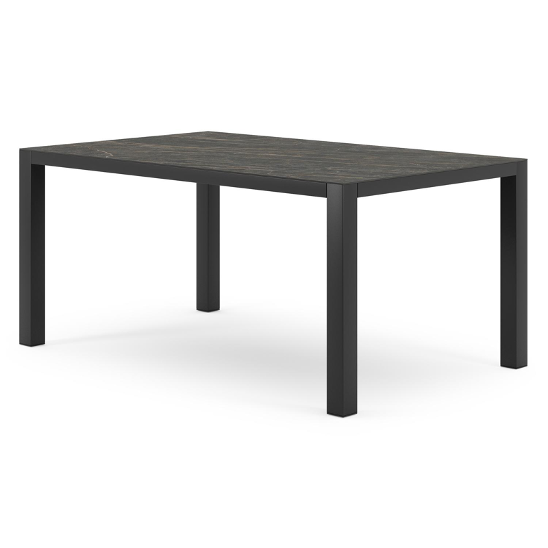 Como tuintafel in zwart aluminium en volkeramiek black obsession - L 160 x B 100 x H 75 cm