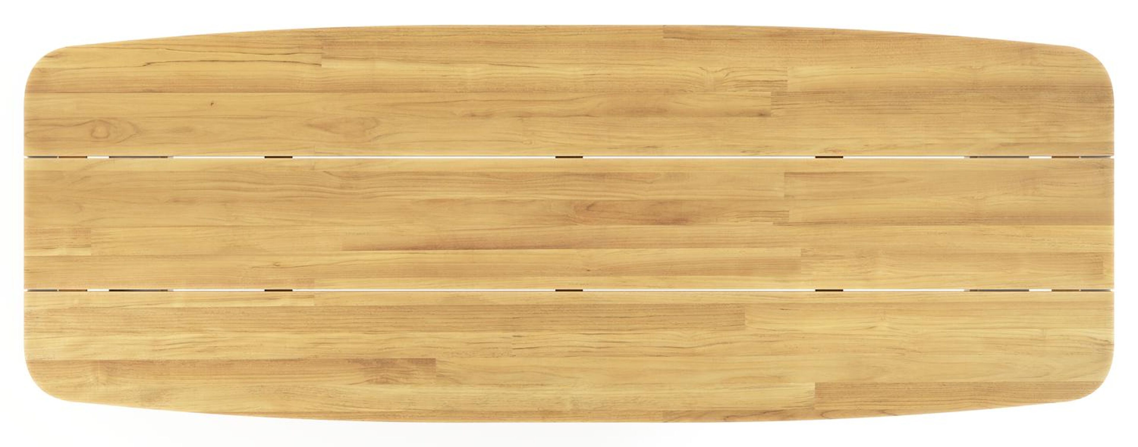 Lacrima tuintafel bootvorm in wit aluminium en teak - L 315 x B 115 x H 73 cm