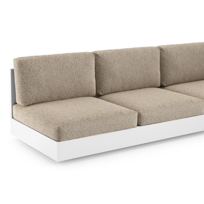 Como loungehoek in wit aluminium met bora jungle all weather cosytica kussen