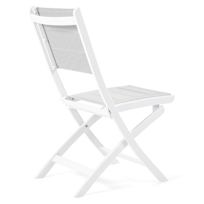 Piemonte (Cerano) plooistoel in wit aluminium en grijs comfort textilene