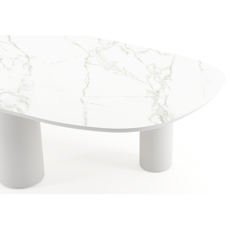 Amico tuintafel bombo xl in wit aluminium en volkeramiek Calacatta - L 320 x B 148 x H 73.5 cm