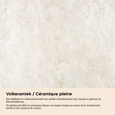 Donato tuintafel rond in wit aluminium en volkeramiek Rapolano dia. 148 cm