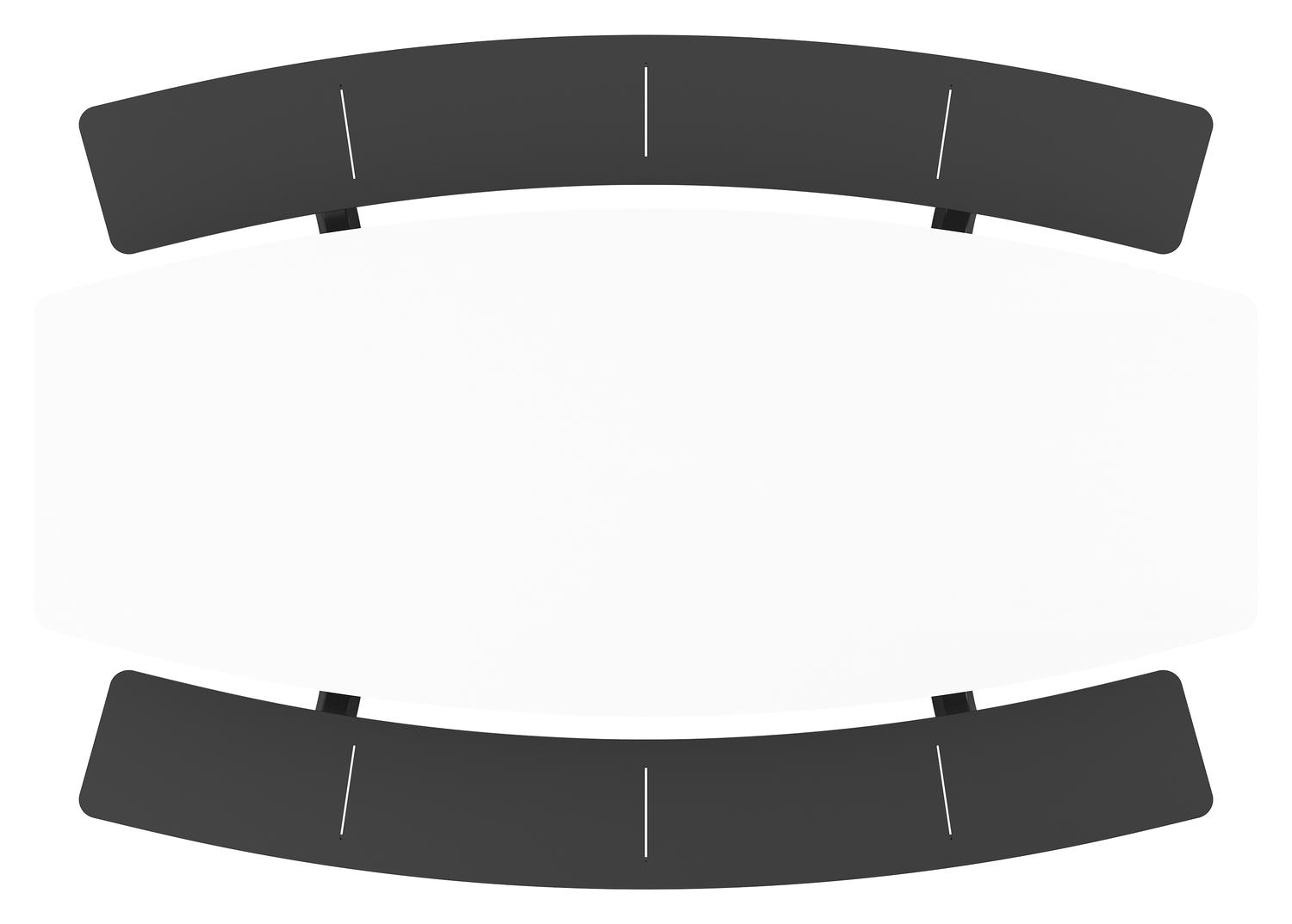 Forno picknicktafel bootvorm in zwart aluminium en volkeramiek Arctic White - L 240 x B 181 x H 72 cm