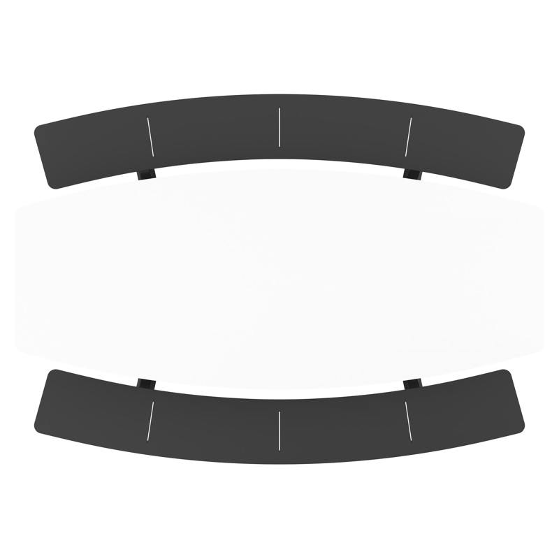 Forno picknicktafel bootvorm in zwart aluminium en volkeramiek Arctic White - L 240 x B 181 x H 72 cm