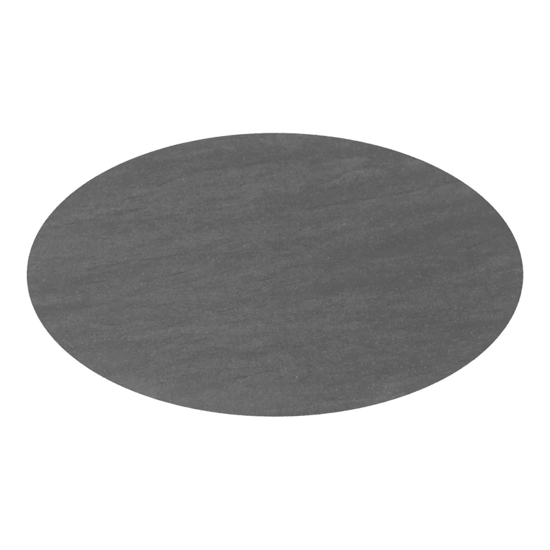 Fano tuintafel ovaal in wit aluminium en volkeramiek Basalt Black - L 140 x B 80 x H 74.5 cm