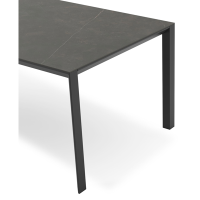 Malito tuintafel in zwart aluminium en volkeramiek calatorao - L 200 x B 100 x H 75 cm