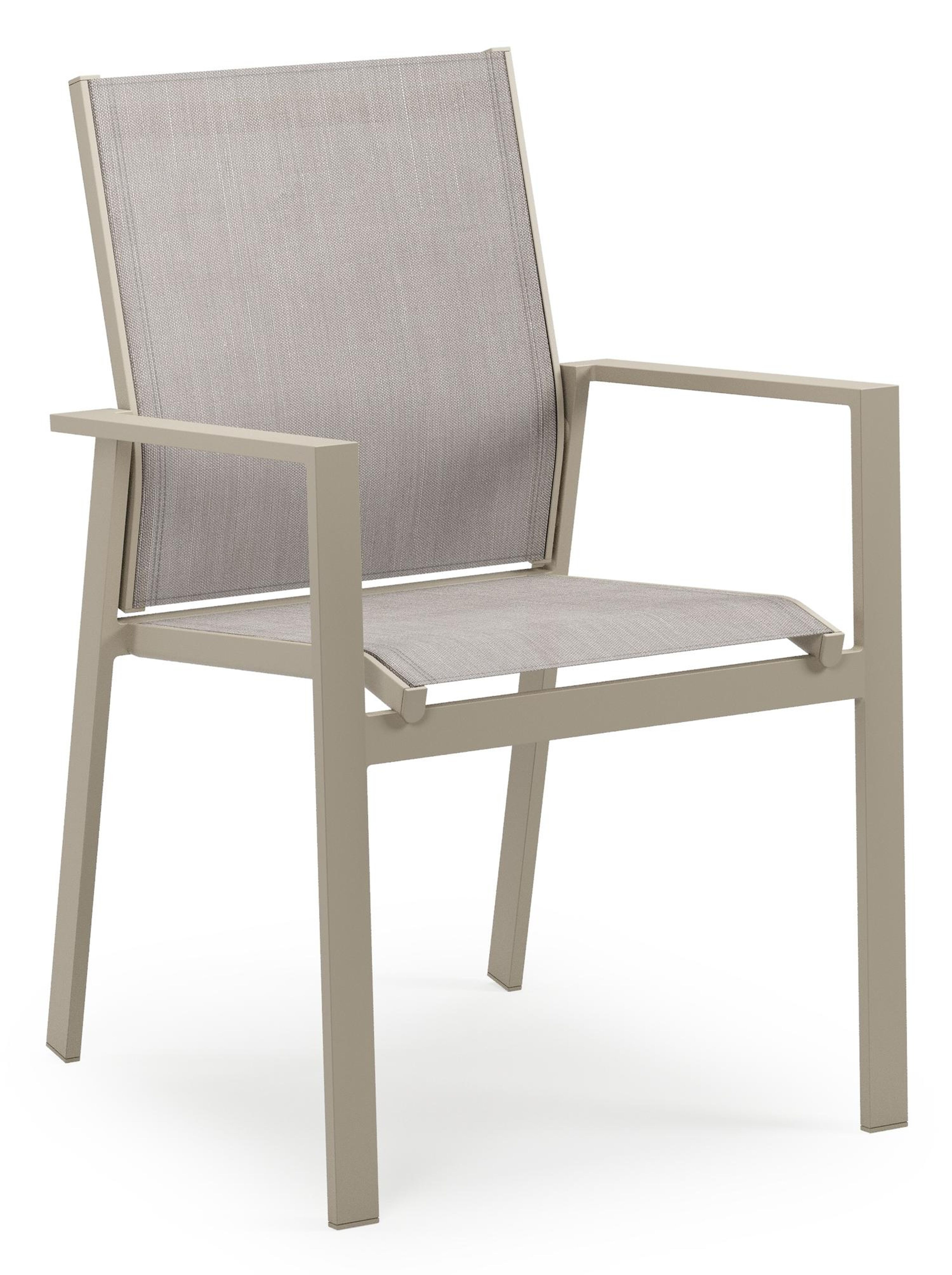 Bahia tuinstoel in beige aluminium en beige single textilene