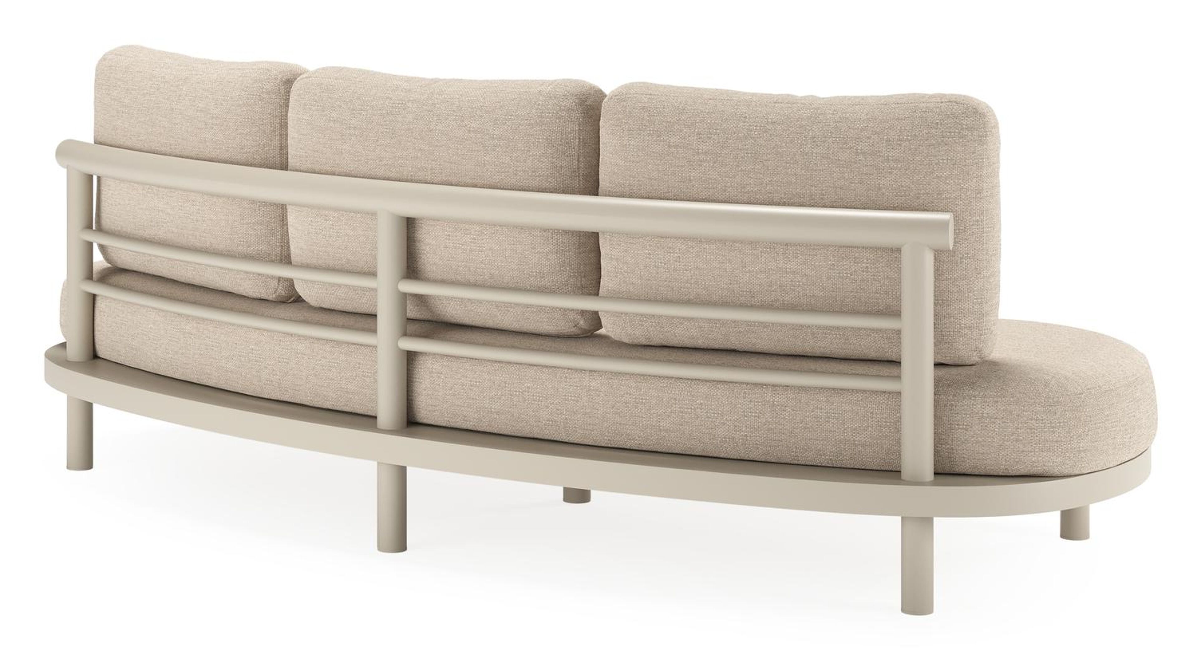 Salon de jardin Lindo en aluminium beige avec coussins en weather+ softtouch rustic