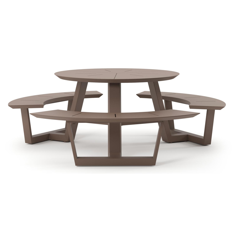 Rondino picknicktafelac in taupe aluminium - Dia. 207 x H 71.5 cm
