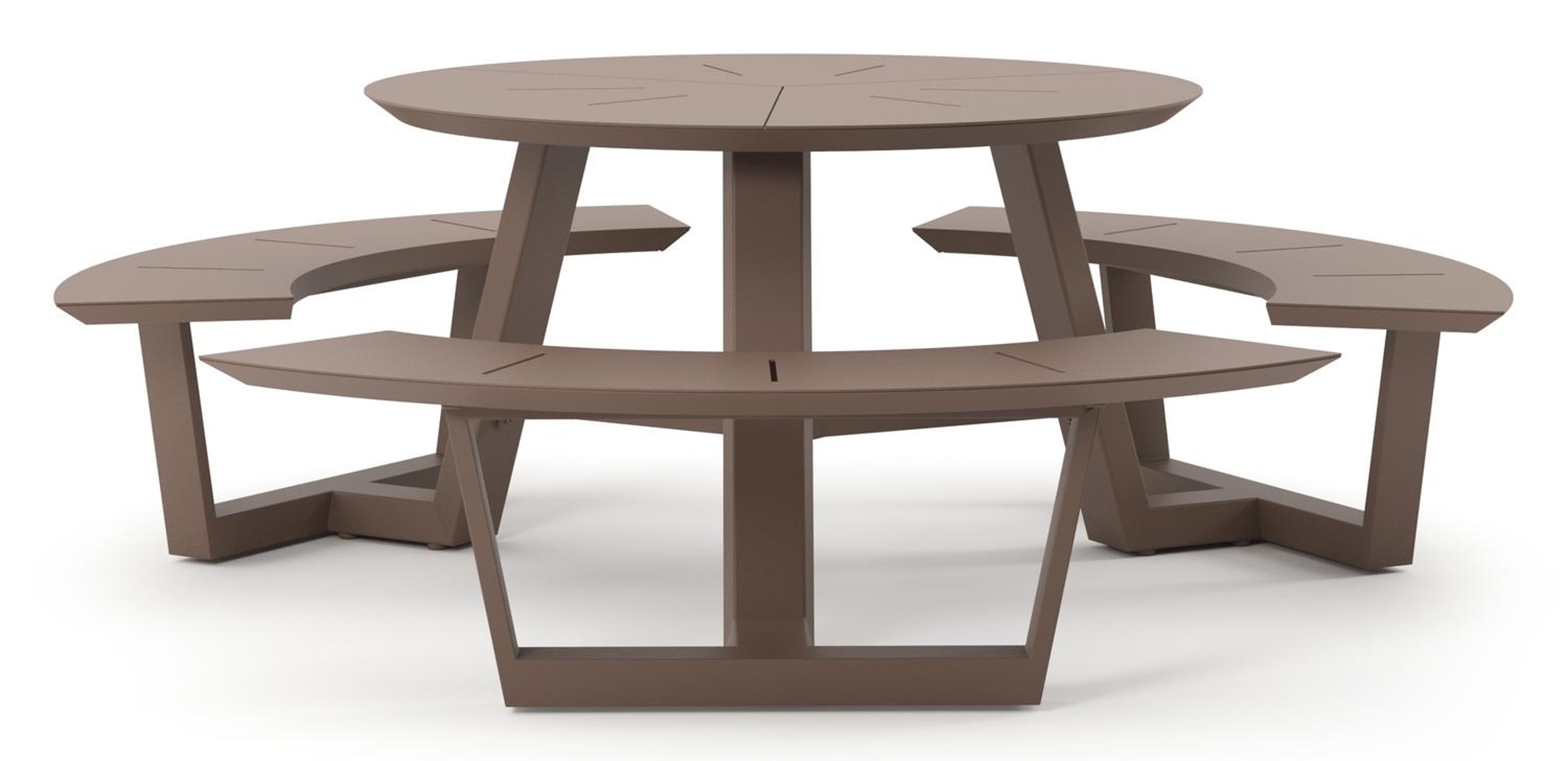 Rondino picknicktafel in taupe aluminium - Dia. 207 x H 71.5 cm