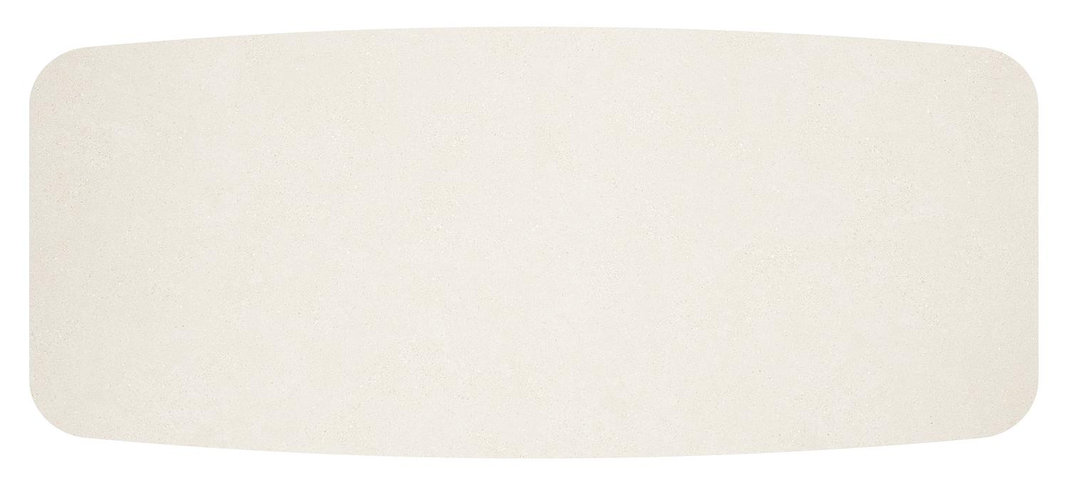 Mosa bootvormige tuinset in wit aluminium en sintered stone crema minerale met 10 Amalfi tuinstoelen