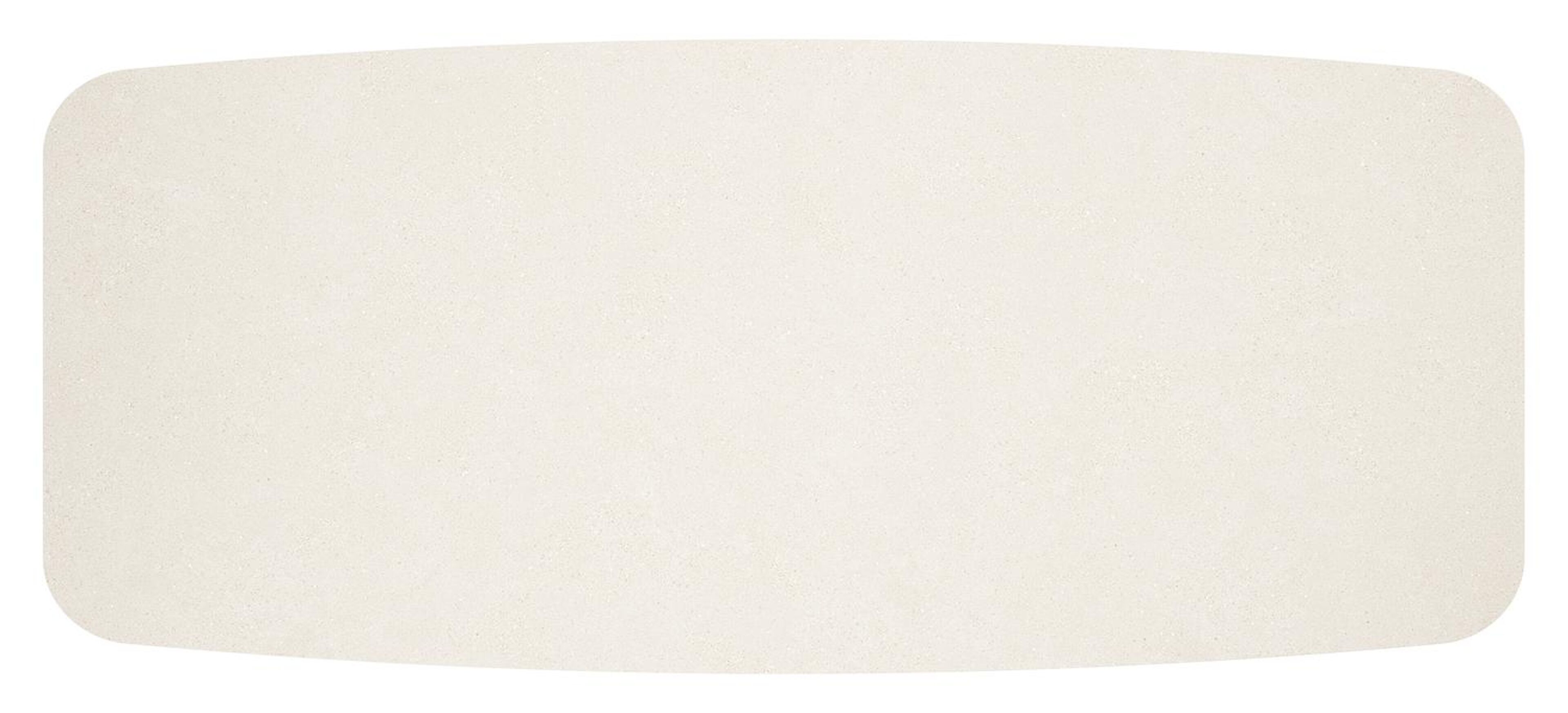 Mosa bootvormige tuinset in wit aluminium en sintered stone crema minerale met 10 Amalfi tuinstoelen