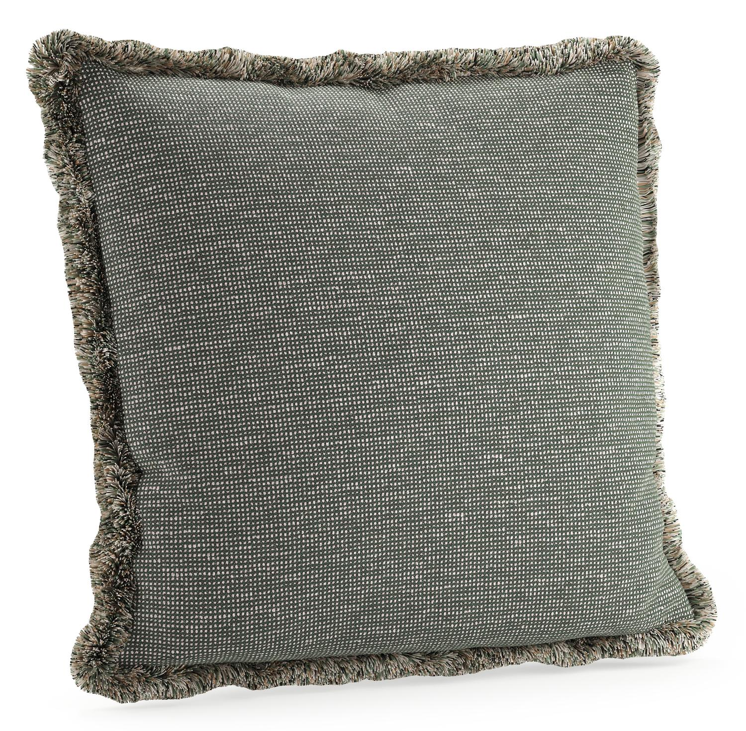 Sierkussen met franjes 55 x 55 cm in all weather solica slow fern