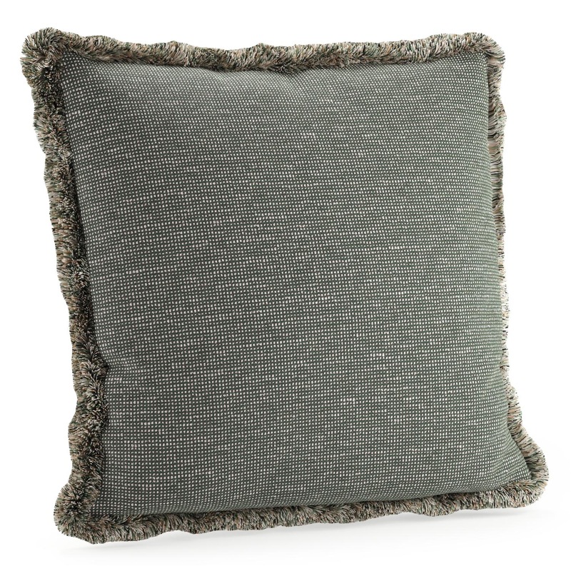 Sierkussen met franjes 55 x 55 cm in all weather solica slow fern