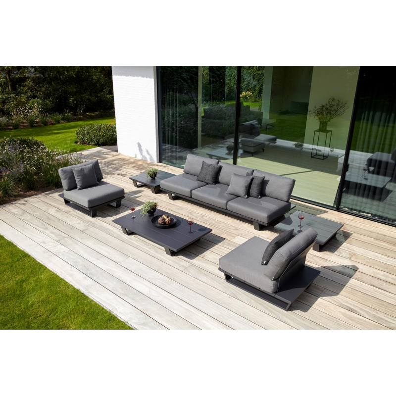 Pagino lounge 1-zit in zwart aluminium