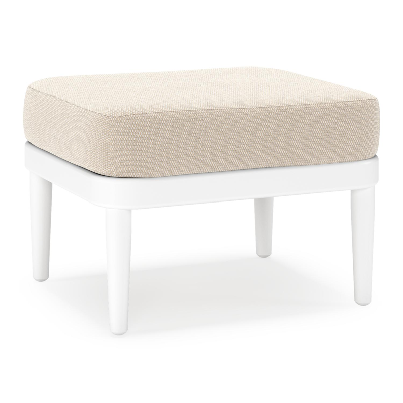 Pouf Orso en aluminium blanc et coussins en all weather sunbrella® luxe Lopi Antique