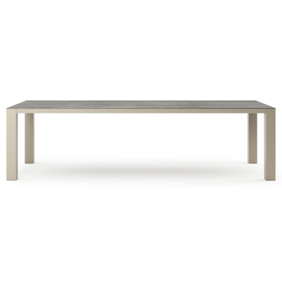 Table de jardin Nano rectangulaire en aluminium beige et céramique pleine Aspen Grey - Lg. 280 x Lrg. 110 x Haut. 75 cm