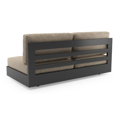 Como loungebank in zwart aluminium met bora jungle all weather cosytica kussen