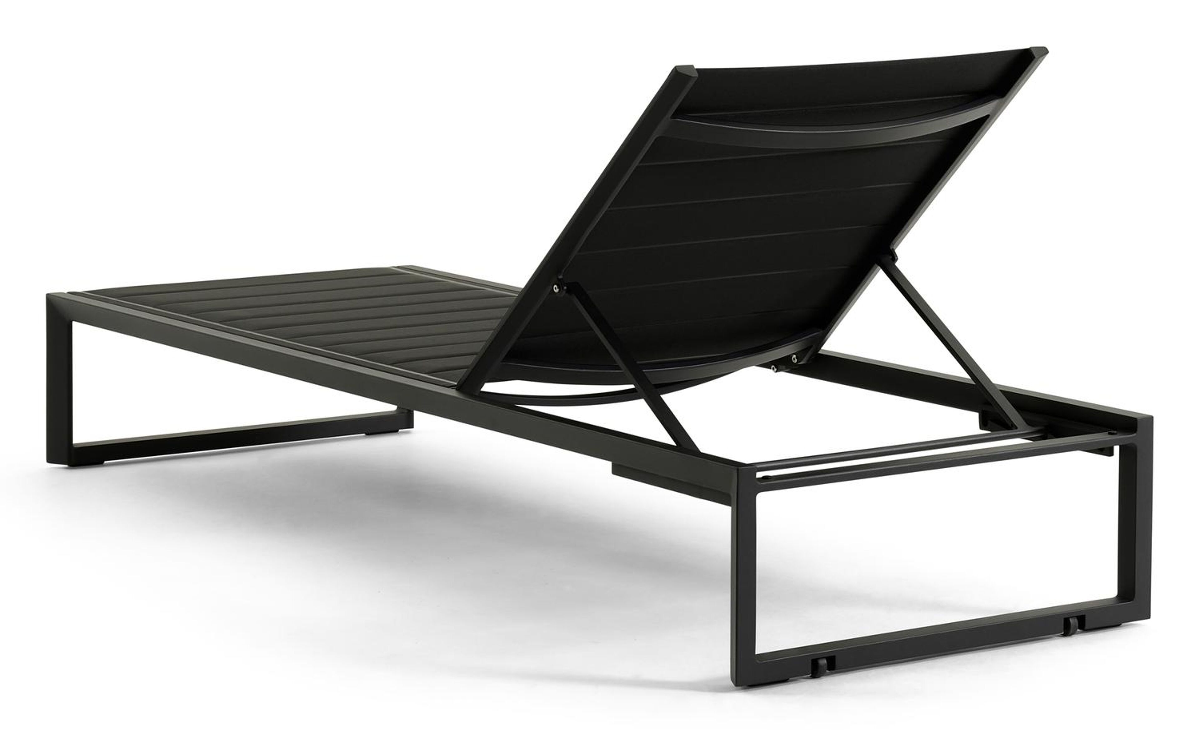 Cirello verstelbaar ligbed in zwart aluminium met zwart comfort textilene