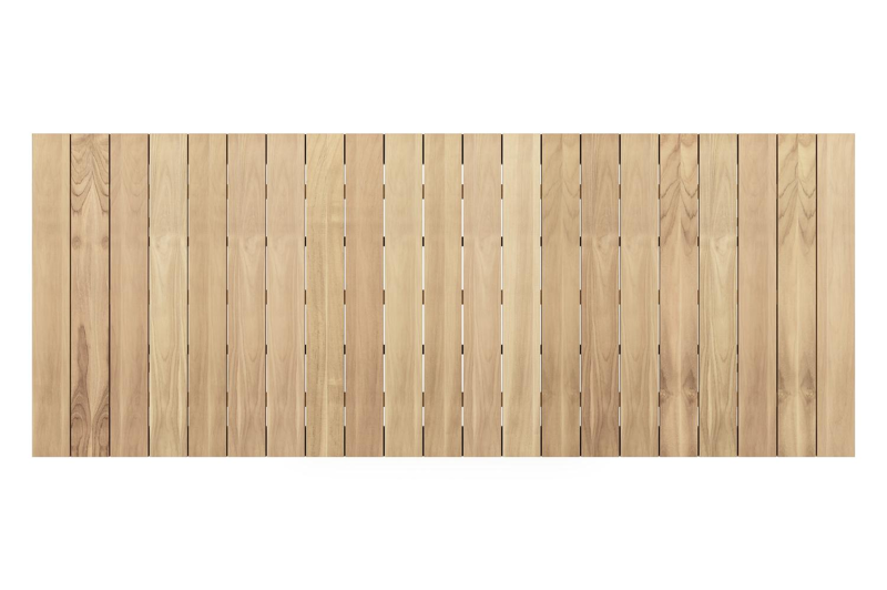 Cesano tuintafel rechthoekig in zwart aluminium en teak - L 280 x B 110 x H 75 cm