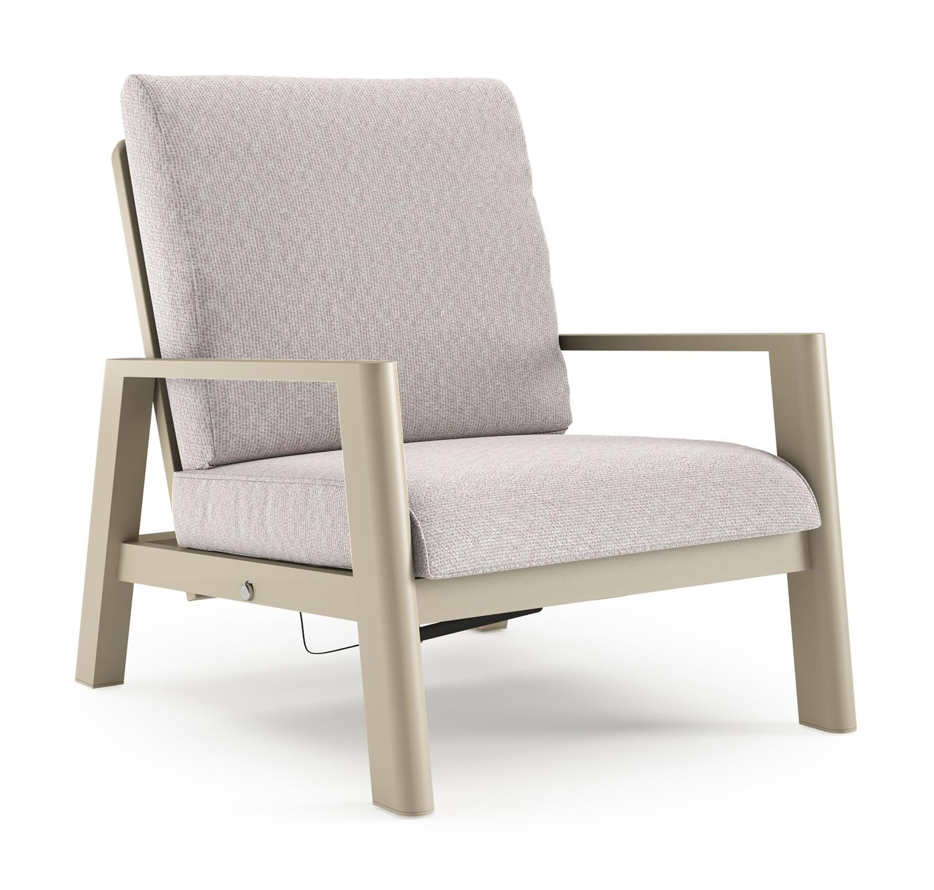 Cirello loungestoel in beige aluminium met wander gobi all weather sunbrella® luxe kussen