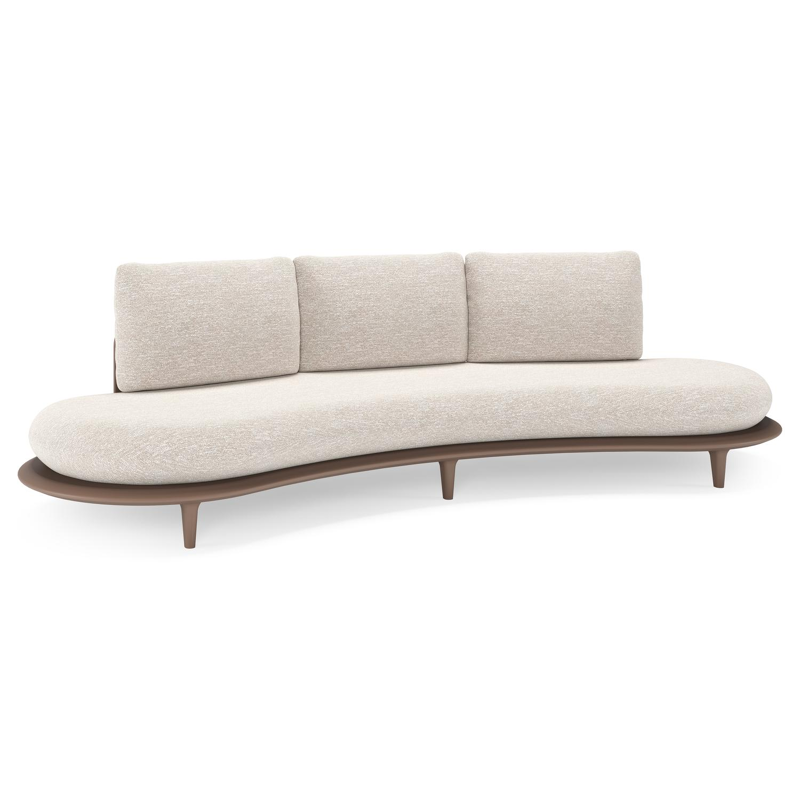 Bomero loungebank in taupe aluminium met tundra sand all weather sunbrella® luxe kussen