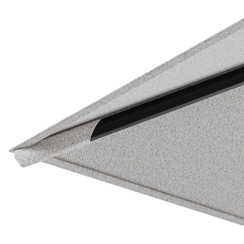 Rufina zweefparasol tiltfunctie in zwart aluminium en parasoldoek in All Weather Solica Ego Birch  - L1 300 x L2 300 cm (zonder voet)