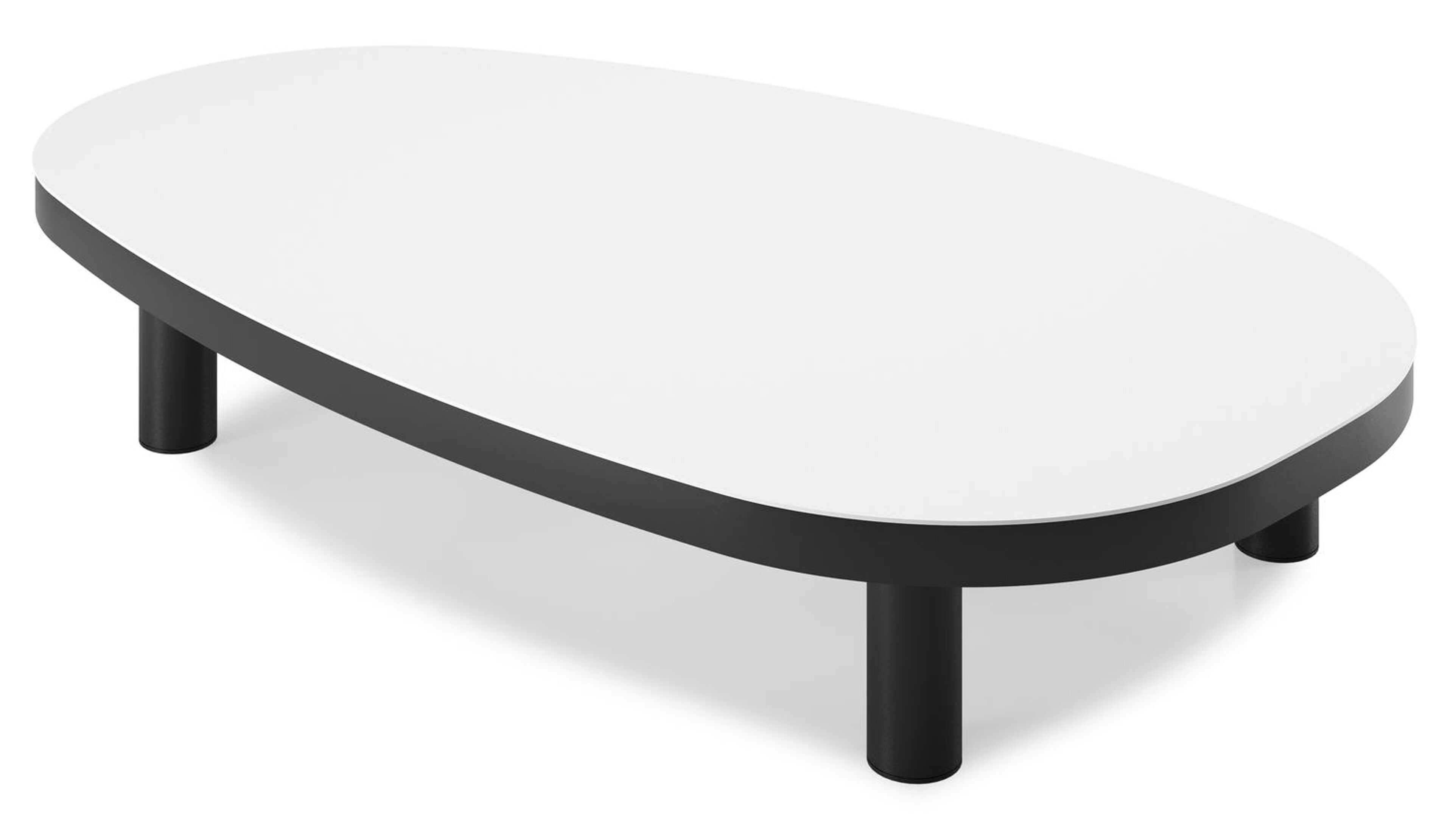 Donato loungetafel organisch in zwart aluminium en volkeramiek Arctic White - L 151 x B 90 x H 25 cm
