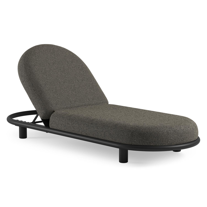 Lomano verstelbaar ligbed in zwart aluminium met marbella tunder all weather cosytica