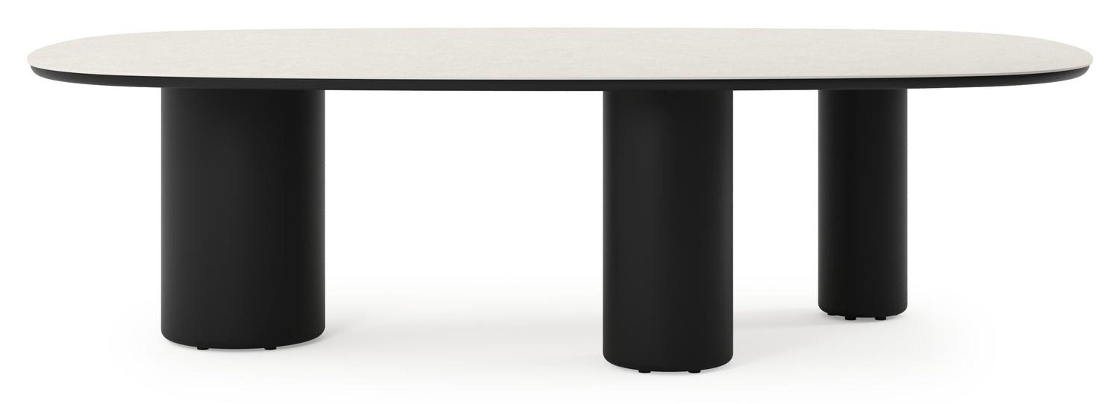 Table de jardin Amico bombo xl en aluminium noir et céramique pleine Shilin - Lg. 270 x Lrg. 148 x Haut. 74 cm