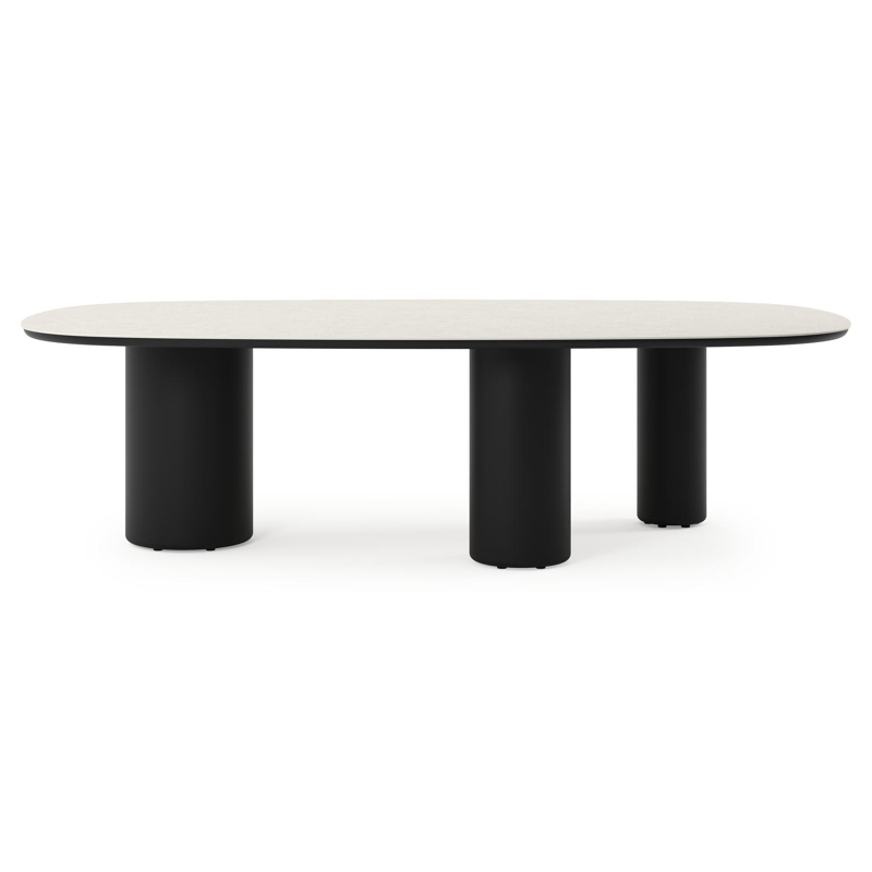 Amico tuintafel bombo xl in zwart aluminium en volkeramiek Shilin - L 270 x B 148 x H 73.5 cm