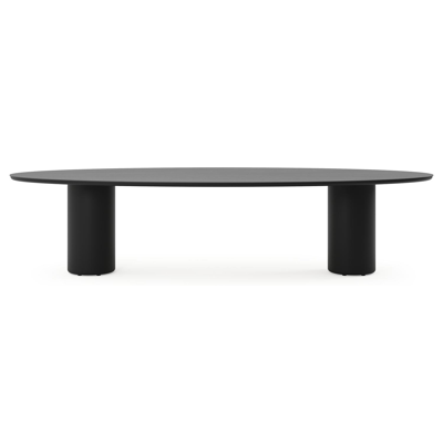 Amico tuintafel ovaal in zwart aluminium en volkeramiek Basalt Black - L 320 x B 130 x H 73.5 cm