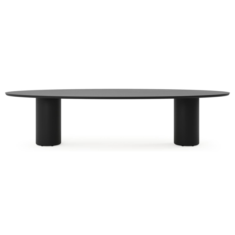 Amico tuintafel ovaal in zwart aluminium en volkeramiek Basalt Black - L 320 x B 130 x H 73.5 cm