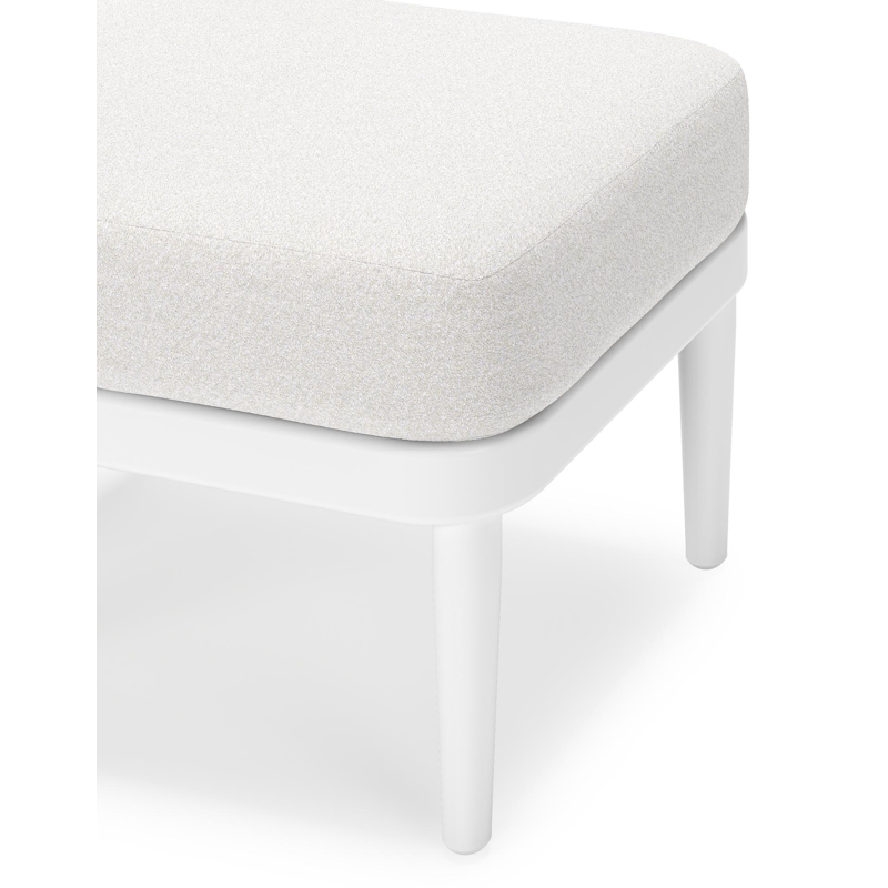 Pouf Orso en aluminium blanc et coussins en all weather solica Soul Optik