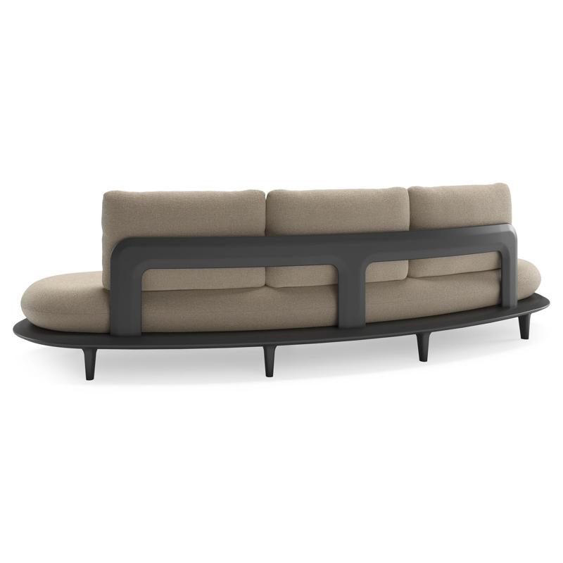 Salon de jardin Bomero en aluminium noir et coussins en all weather cosytica marbella sand
