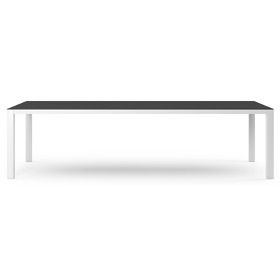 Como tuintafel in wit aluminium en volkeramiek nero black - L 280 x B 110 x H 75 cm