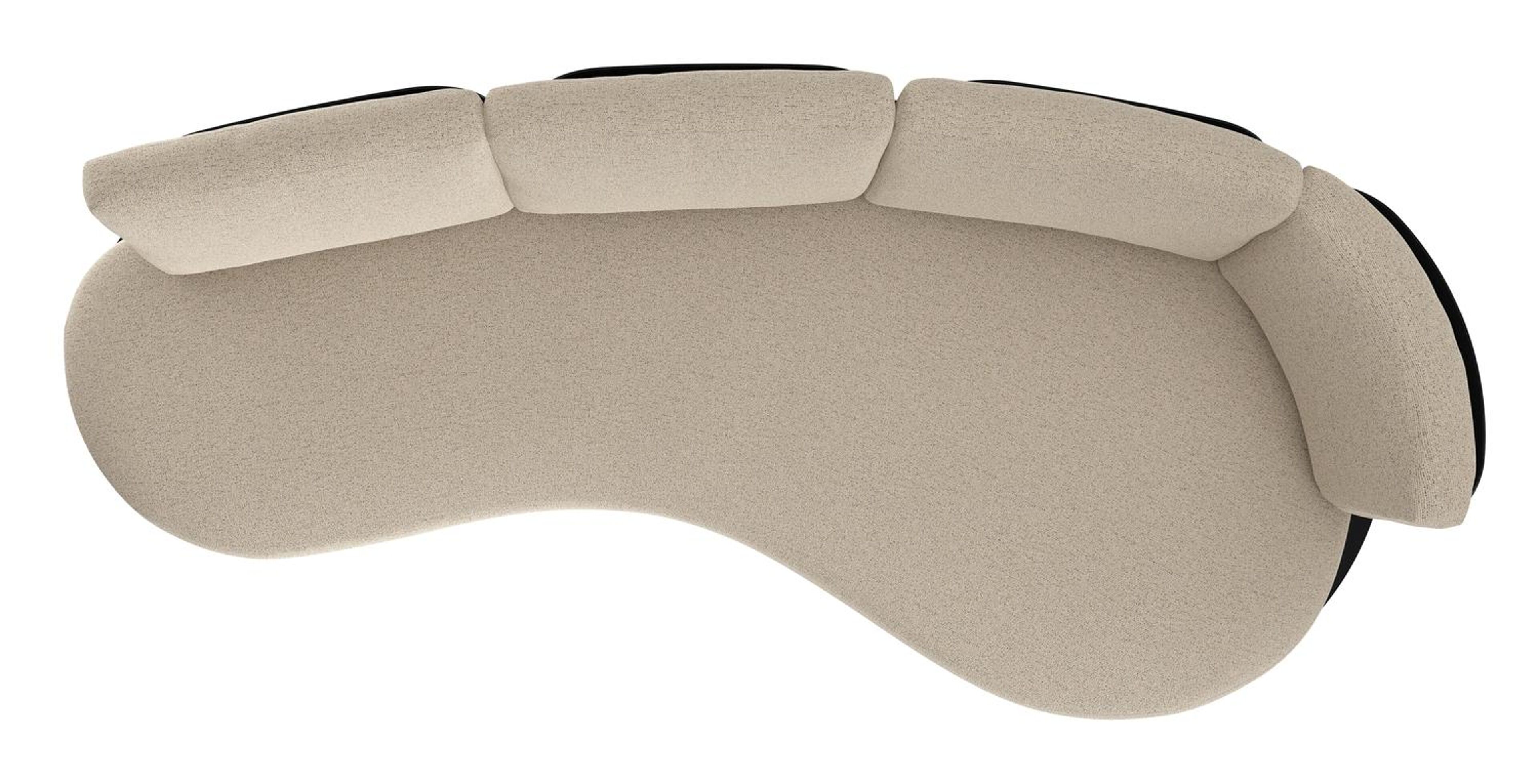 Canapé de jardin Donato en aluminium noir et coussins en all weather cosytica marbella beige