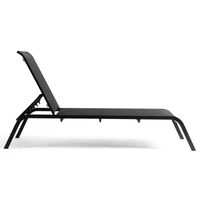Acri verstelbaar ligbed in zwart aluminium met zwart textilene