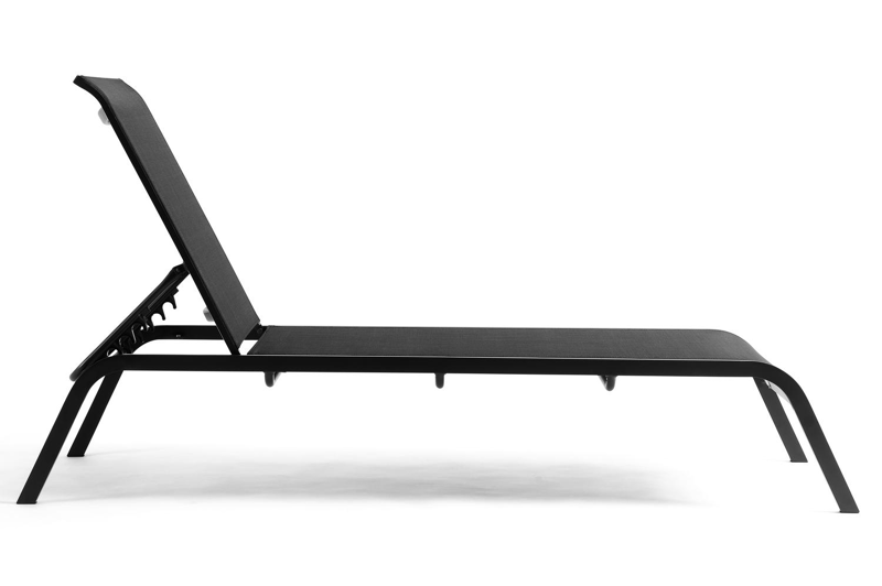 Acri verstelbaar ligbed in zwart aluminium met zwart textilene